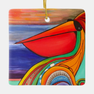 zonderlinge kerstbal 22 keramisch ornament