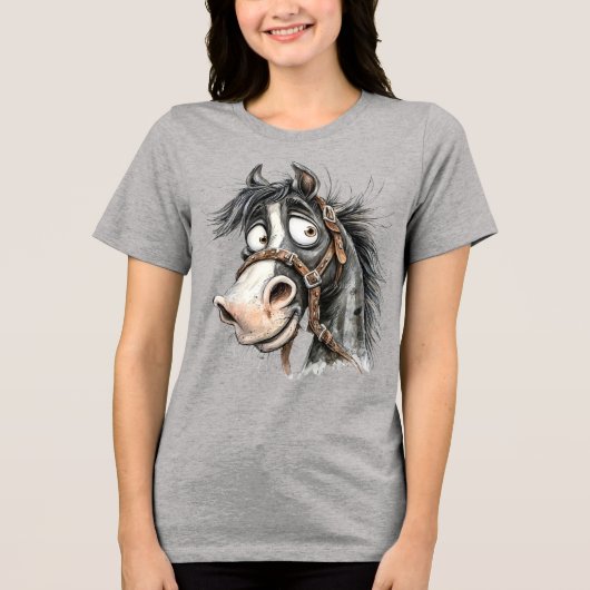 zonderlinge paard Tri-Blend shirt (Voorkant)
