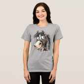 zonderlinge paard Tri-Blend shirt (Voorkant volledig)