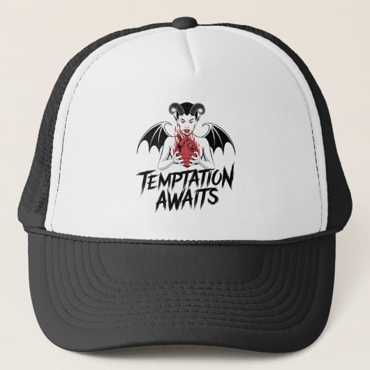 Zondig Gotisch Demonisch Ontwerp - Verleiding Wach Trucker Pet (Voorkant)
