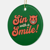 Zondig met een glimlach keramisch ornament (Links)