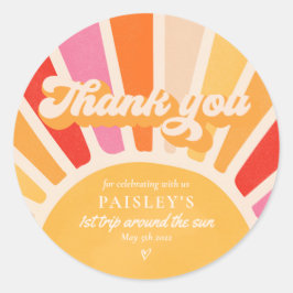 Zondshine Birthday Boho 1st reis rond de zon Ronde Sticker