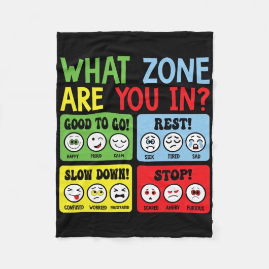 Zone Of Regulation voor schoolbegeleider Mentale G Fleece Deken (Voorkant)