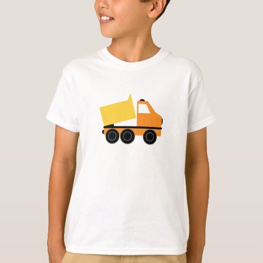 Zone T-shirt voor de bouw met vuilniswagen (Voorkant)