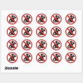 Zone zonder dj ronde sticker (Vel)
