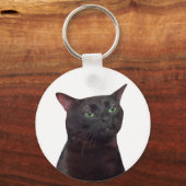 Zoned Out Cat Meme Dubbelzijdige Sleutelhanger (Achterkant)