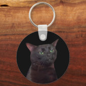 Zoned Out Cat Meme Dubbelzijdige Sleutelhanger (Achterkant)