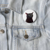 Zoned Out Cat Meme Pin Button (In situ)