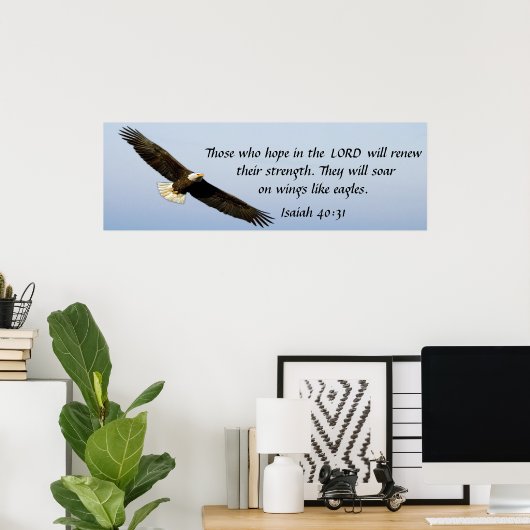 Zonen als een eagle tweeslachtig Isaiah 40:31 post Poster (Thuiskantoor)