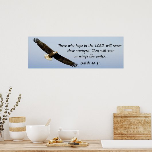 Zonen als een eagle tweeslachtig Isaiah 40:31 post Poster (Keuken)