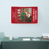 Zonen Eerste Verjaardagsfeestfoto Rode Kerstmis Spandoek (Beurs)
