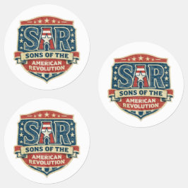 Zonen van de Amerikaanse Revolutie SAR Patriottisc Labels
