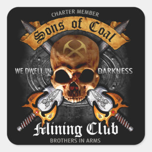 ZONEN VAN DE KOLENMIJN CLUB VIERKANTE STICKER