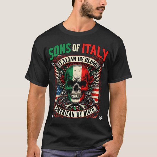 Zonen van Italië Italiaans Amerikaans T-shirt (Voorkant)