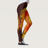 Zonexplosie geel sinaasappel bruin abstract patroo leggings (Rechts)