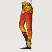 Zonexplosie geel sinaasappel bruin abstract patroo leggings (Links)