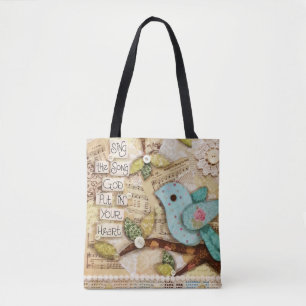 "Zong in je hart" Bird 16 x16" Canvas tas