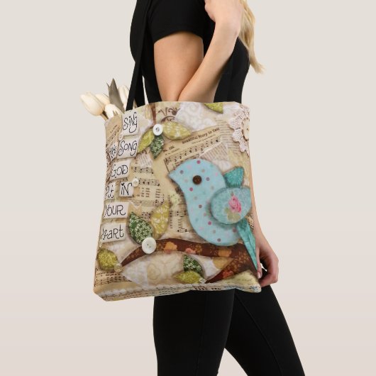 "Zong in je hart" Bird 16 x16" Canvas tas (Dichtbij)