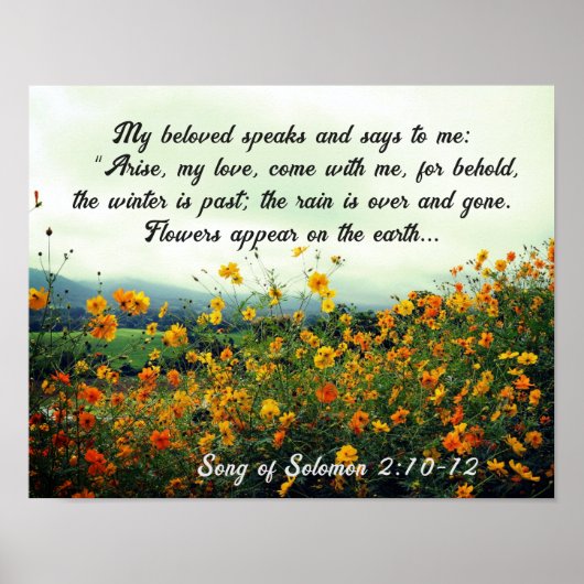 Zong Solomon 2:10-12, Bijbelverse, bloemen Poster (Voorkant)