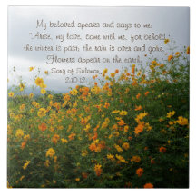 Zong Solomon 2:10-12, Bijbelverse, bloemen