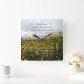 Zong Solomon 2:10-12, Bijbelverse, bloemen Vierkante Klok (Huis)