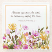 Zong Solomon 2:12 Bloemen verschijnen op aarde Glazen Onderzetter (Voorkant)