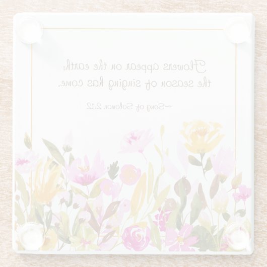 Zong Solomon 2:12 Bloemen verschijnen op aarde Glazen Onderzetter (Achterkant)