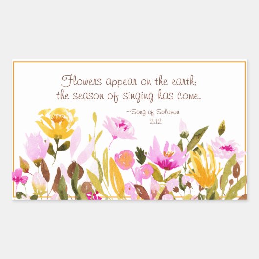 Zong Solomon 2:12 Bloemen verschijnen op aarde Rechthoekige Sticker (Voorkant)