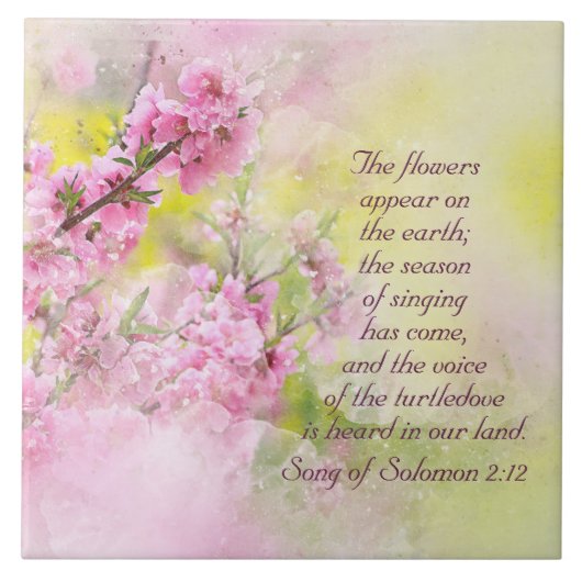 Zong Solomon 2:12 Bloemen verschijnen op aarde Tegeltje (Voorkant)