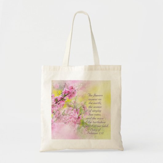 Zong Solomon 2:12 Bloemen verschijnen op aarde Tote Bag (Voorkant)