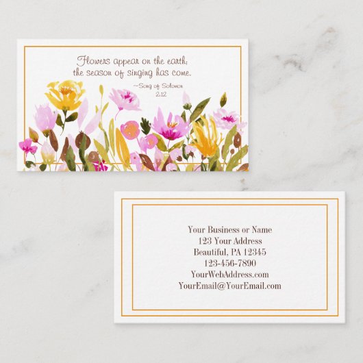 Zong Solomon 2:12 Bloemen verschijnen op aarde Visitekaartje (Voorkant / Achterkant)