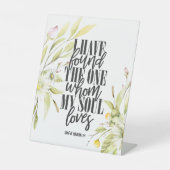 Zong Solomon 3:4 Bijbelbloemen bruiloft Reclamebord Met Voetstuk (Voorkant)