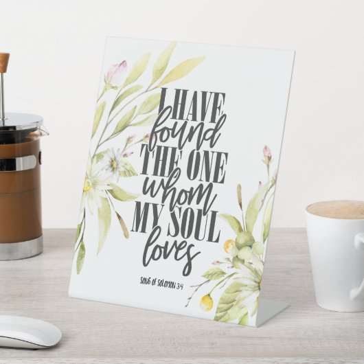 Zong Solomon 3:4 Bijbelbloemen bruiloft Reclamebord Met Voetstuk (Insitu)