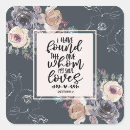 Zong Solomon 3:4 Ik heb de One Floral gevonden Vierkante Sticker