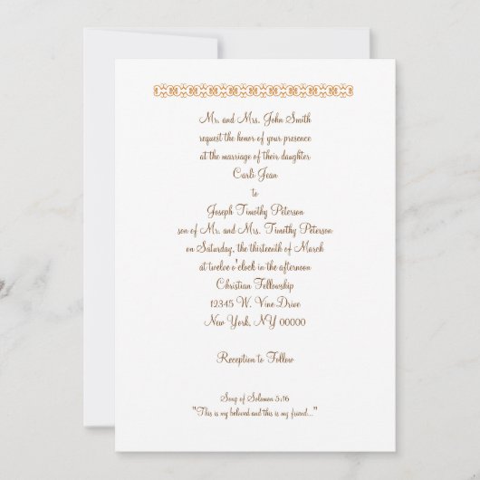 Zong Solomon 5:16: "Dit is mijn geliefde en de.. Kaart (Voorkant)