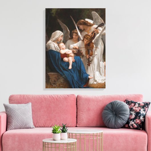Zong van de Angels door William-Adolphe Bouguereau Canvas Afdruk (Insitu (Woonkamer))