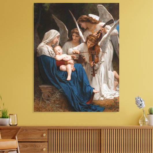 Zong van de Angels door William-Adolphe Bouguereau Canvas Afdruk (Insitu (Woonkamer))
