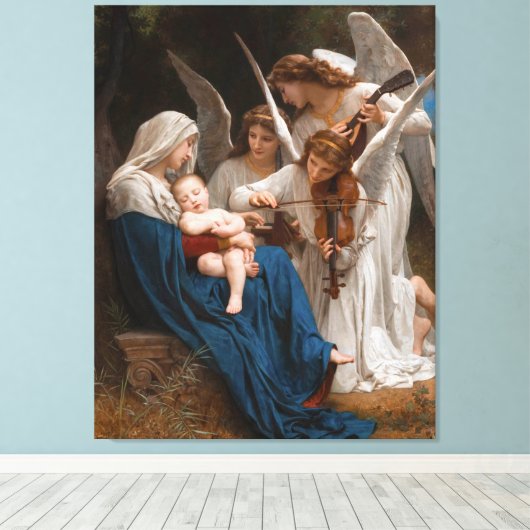 Zong van de Angels door William-Adolphe Bouguereau Canvas Afdruk (Insitu (Houten vloer))