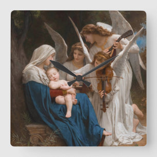 Zong van de Angels door William-Adolphe Bouguereau Vierkante Klok