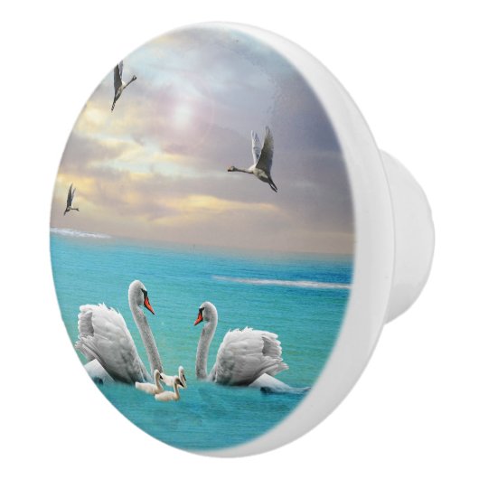 Zong van de witte zwaan, keramische knop (Rechts)