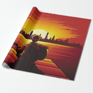 Zong van de zonsondergang, alleen, jongen, g cadeaupapier