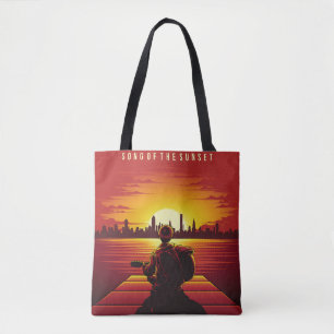 Zong van de zonsondergang, alleen, jongen, g tote bag
