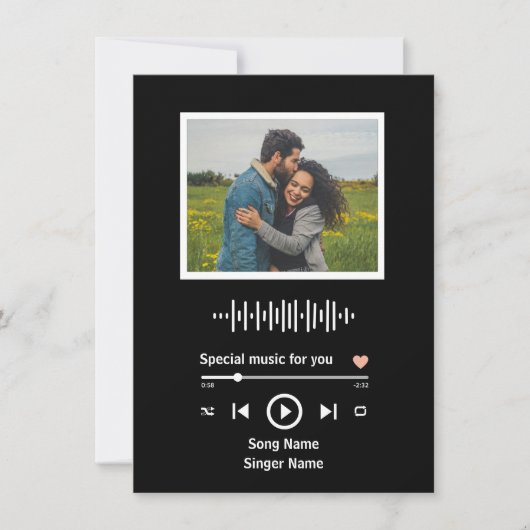 Zong voor mijn liefde Een Valentijnsdag Kaart (Voorkant)