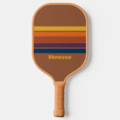 Zongebakken Klei Over Strepen met Naam Pickleball Paddle (Achterkant)