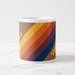 Zongebakken Kleurstrepen met Naam Grote Koffiekop