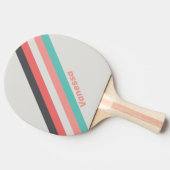 Zongebleekt koraal gestreept met naam tafeltennisbatje (Zijkant)