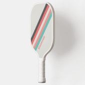 Zongebleekte koraalstrepen met naam pickleball paddle (Links)