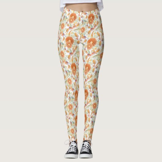 Zongebrande wateren en eucalyptus Blooms Leggings (Voorkant)