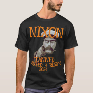 Zongebruinde Uitgeruste & Klaar NIXON 2028 Preside T-shirt