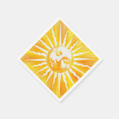  zongeel oranje zonneschijn servet (Hoek)